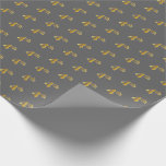 [ Thumbnail: Gray, Faux Gold 4th (Fourth) Event Wrapping Paper ]