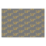 [ Thumbnail: Gray, Faux Gold 50th (Fiftieth) Event Tissue Paper ]