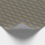 [ Thumbnail: Gray, Faux Gold 50th (Fiftieth) Event Wrapping Paper ]