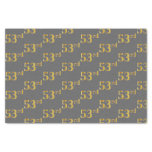 [ Thumbnail: Gray, Faux Gold 53rd (Fifty-Third) Event Tissue Paper ]