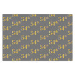 [ Thumbnail: Gray, Faux Gold 54th (Fifty-Fourth) Event Tissue Paper ]