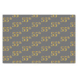 [ Thumbnail: Gray, Faux Gold 55th (Fifty-Fifth) Event Tissue Paper ]