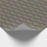 [ Thumbnail: Gray, Faux Gold 55th (Fifty-Fifth) Event Wrapping Paper ]