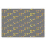 [ Thumbnail: Gray, Faux Gold 57th (Fifty-Seventh) Event Tissue Paper ]