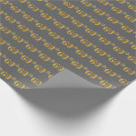 [ Thumbnail: Gray, Faux Gold 60th (Sixtieth) Event Wrapping Paper ]