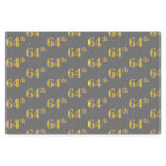 [ Thumbnail: Gray, Faux Gold 64th (Sixty-Fourth) Event Tissue Paper ]