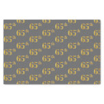 [ Thumbnail: Gray, Faux Gold 65th (Sixty-Fifth) Event Tissue Paper ]