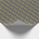 [ Thumbnail: Gray, Faux Gold 65th (Sixty-Fifth) Event Wrapping Paper ]