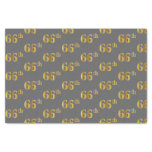 [ Thumbnail: Gray, Faux Gold 66th (Sixty-Sixth) Event Tissue Paper ]