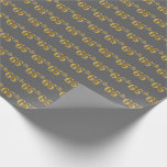 [ Thumbnail: Gray, Faux Gold 66th (Sixty-Sixth) Event Wrapping Paper ]