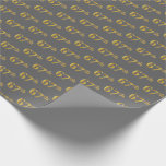 [ Thumbnail: Gray, Faux Gold 67th (Sixty-Seventh) Event Wrapping Paper ]
