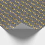 [ Thumbnail: Gray, Faux Gold 69th (Sixty-Ninth) Event Wrapping Paper ]