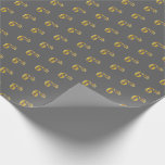 [ Thumbnail: Gray, Faux Gold 6th (Sixth) Event Wrapping Paper ]