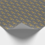 [ Thumbnail: Gray, Faux Gold 70th (Seventieth) Event Wrapping Paper ]