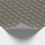 [ Thumbnail: Gray, Faux Gold 74th (Seventy-Fourth) Event Wrapping Paper ]