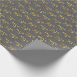 [ Thumbnail: Gray, Faux Gold 76th (Seventy-Sixth) Event Wrapping Paper ]