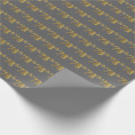 [ Thumbnail: Gray, Faux Gold 78th (Seventy-Eighth) Event Wrapping Paper ]