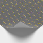 [ Thumbnail: Gray, Faux Gold 7th (Seventh) Event Wrapping Paper ]