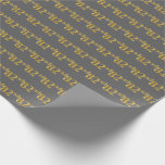 [ Thumbnail: Gray, Faux Gold 82nd (Eighty-Second) Event Wrapping Paper ]