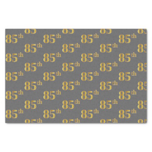 Gray Faux Gold 85th Eighty_Fifth Event Tissue Paper