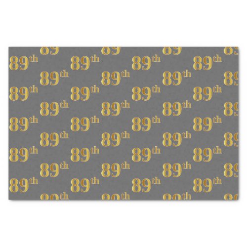 Gray Faux Gold 89th Eighty_Ninth Event Tissue Paper