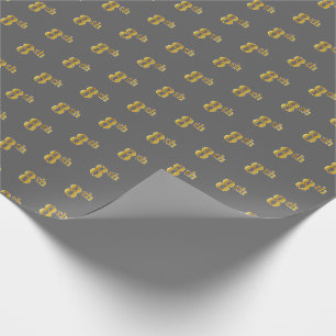 Gray, Faux Gold 8th (Eighth) Event Wrapping Paper