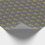 [ Thumbnail: Gray, Faux Gold 8th (Eighth) Event Wrapping Paper ]