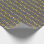 [ Thumbnail: Gray, Faux Gold 90th (Ninetieth) Event Wrapping Paper ]