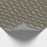 [ Thumbnail: Gray, Faux Gold 93rd (Ninety-Third) Event Wrapping Paper ]