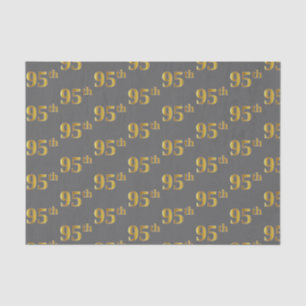 Gray, Faux Gold 95th (Ninety-Fifth) Event Tissue Paper