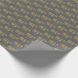 [ Thumbnail: Gray, Faux Gold 95th (Ninety-Fifth) Event Wrapping Paper ]