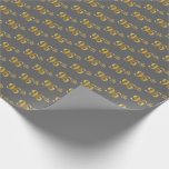 [ Thumbnail: Gray, Faux Gold 96th (Ninety-Sixth) Event Wrapping Paper ]
