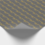 [ Thumbnail: Gray, Faux Gold 97th (Ninety-Seventh) Event Wrapping Paper ]