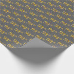 [ Thumbnail: Gray, Faux Gold 98th (Ninety-Eighth) Event Wrapping Paper ]