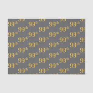 Gray, Faux Gold 99th (Ninety-Ninth) Event Tissue Paper