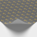 [ Thumbnail: Gray, Faux Gold 9th (Ninth) Event Wrapping Paper ]