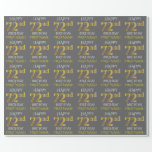 [ Thumbnail: Gray, Faux Gold "Happy 72nd Birthday" Wrapping Paper ]