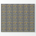[ Thumbnail: Gray, Faux Gold "Happy 73rd Birthday" Wrapping Paper ]