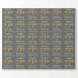 [ Thumbnail: Gray, Faux Gold "Happy 77th Birthday" Wrapping Paper ]