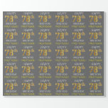 [ Thumbnail: Gray, Faux Gold "Happy 78th Birthday" Wrapping Paper ]
