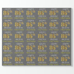[ Thumbnail: Gray, Faux Gold "Happy 86th Birthday" Wrapping Paper ]