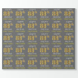 [ Thumbnail: Gray, Faux Gold "Happy 88th Birthday" Wrapping Paper ]