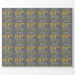 [ Thumbnail: Gray, Faux Gold "Happy 89th Birthday" Wrapping Paper ]