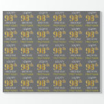 [ Thumbnail: Gray, Faux Gold "Happy 98th Birthday" Wrapping Paper ]