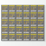 [ Thumbnail: Gray, Faux/Imitation Gold, "12th Birthday" Wrapping Paper ]