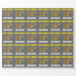 [ Thumbnail: Gray, Faux/Imitation Gold, "16th Birthday" Wrapping Paper ]