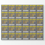 [ Thumbnail: Gray, Faux/Imitation Gold, "18th Birthday" Wrapping Paper ]