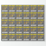 [ Thumbnail: Gray, Faux/Imitation Gold, "19th Birthday" Wrapping Paper ]