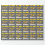 [ Thumbnail: Gray, Faux/Imitation Gold, "20th Birthday" Wrapping Paper ]