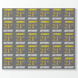[ Thumbnail: Gray, Faux/Imitation Gold, "21st Birthday" Wrapping Paper ]